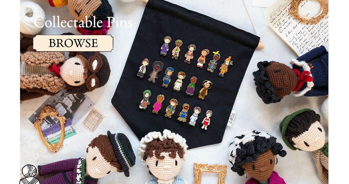 Doll pin badges collectable toft